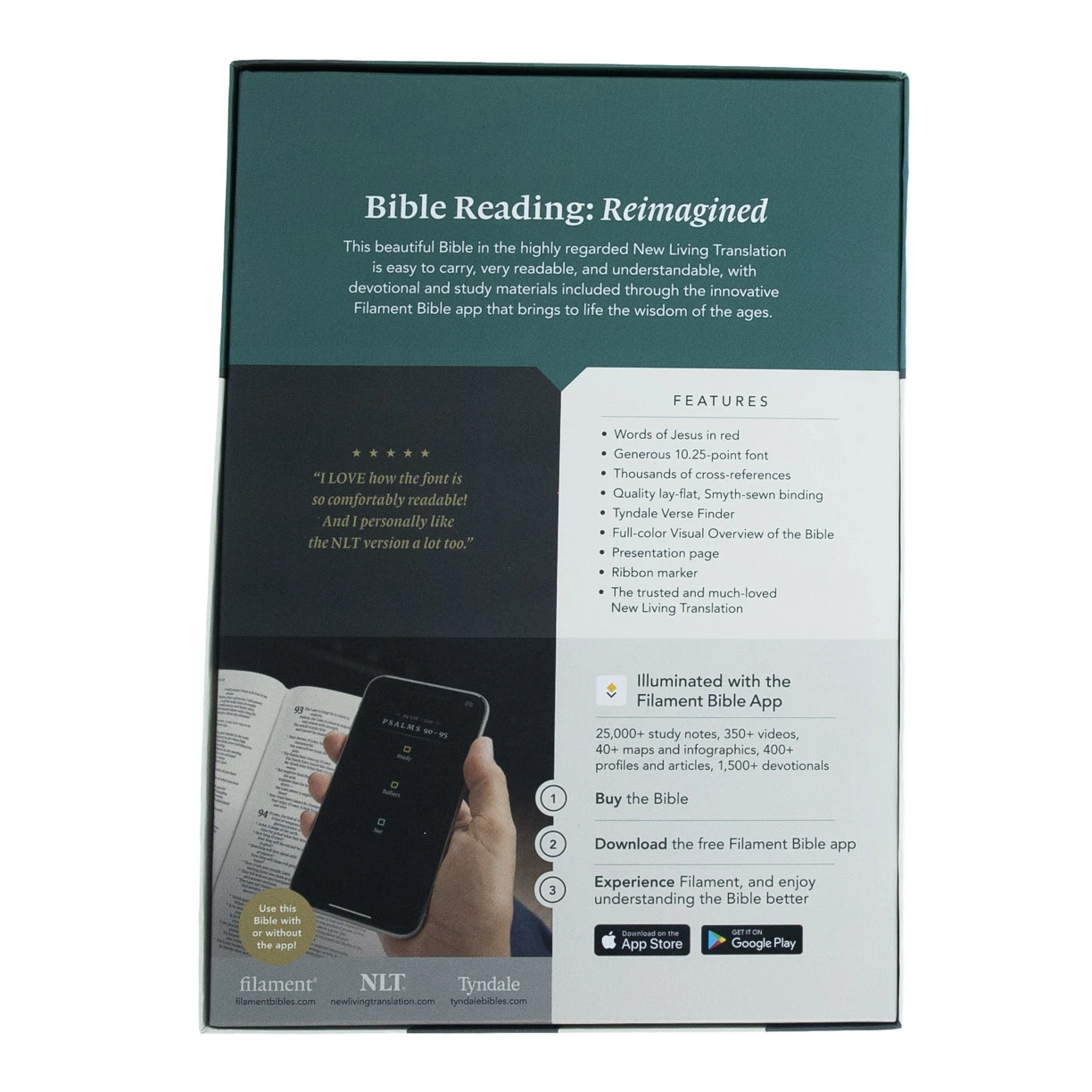 Tyndale House Publishing NLT Large Print Thinline Reference Bible, Filament Enabled Edition (Red Letter, - Image 6