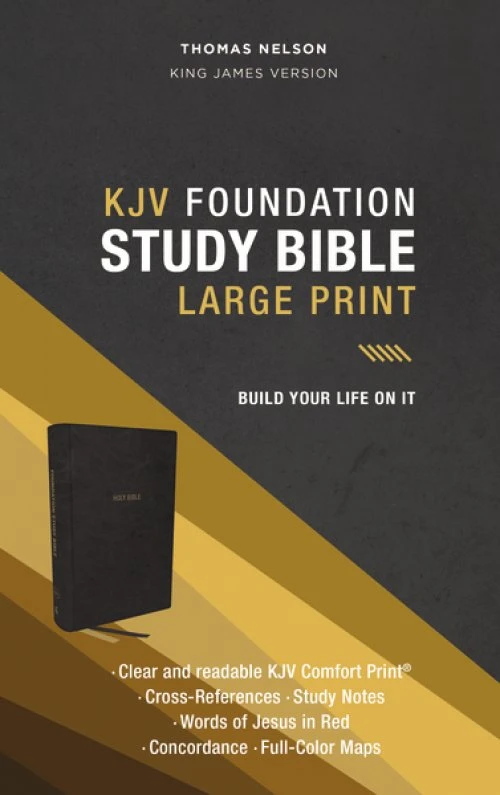 Thomas Nelson KJV Foundation Large Print Black Study Bible, Thumb Indexed