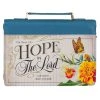 BC: Hope In The LORD Floral Mediterranean Blue Faux Leather Medium