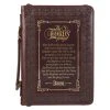 BC: The LORD’s Prayer Walnut And Burgundy Faux Leather Large