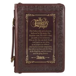 BC: The LORD’s Prayer Walnut And Burgundy Faux Leather Large