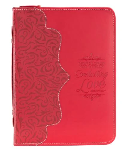 Size: Medium BC: Everlasting Love Jeremiah 31:3 Red Medium