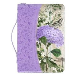 WEIGHT: 3 Lbs BC: Faith Hope Love Purple Hydrangea Floral Faux Leather Large