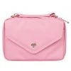Size: Large BC: Pink Leather Fashion W/Decorative Flap Large & Metal Heart Badge
