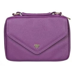 WEIGHT: 3 Lbs BC: Purple Faux Leather Fashion W/Decorative Flap Large & Metal Heart Badge