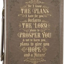 BC: For I Know The Plans Brown Faux Leather Classic Large – Jeremiah 29:11