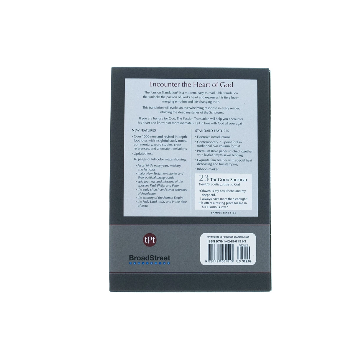 The Passion Translation New Testament Compact Charcoal - Image 5