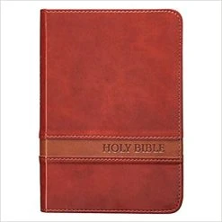 KJV Brown Faux Leather Large Print Compact