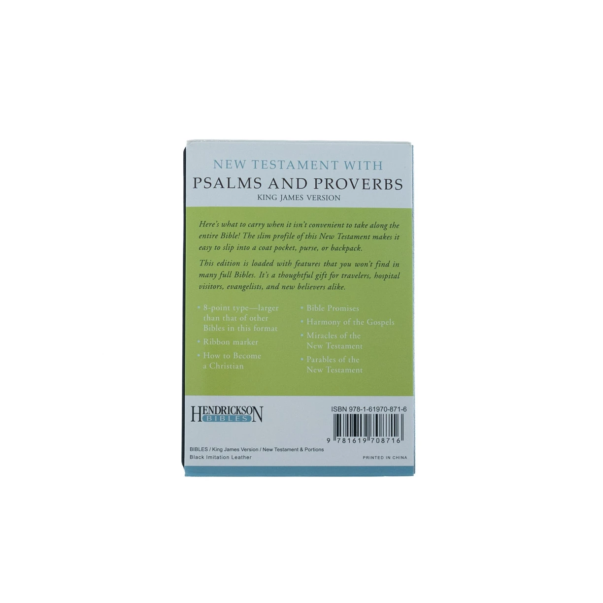 KJV New Testament With Psalms & Proverbs-Black Imitation Leather - Image 5