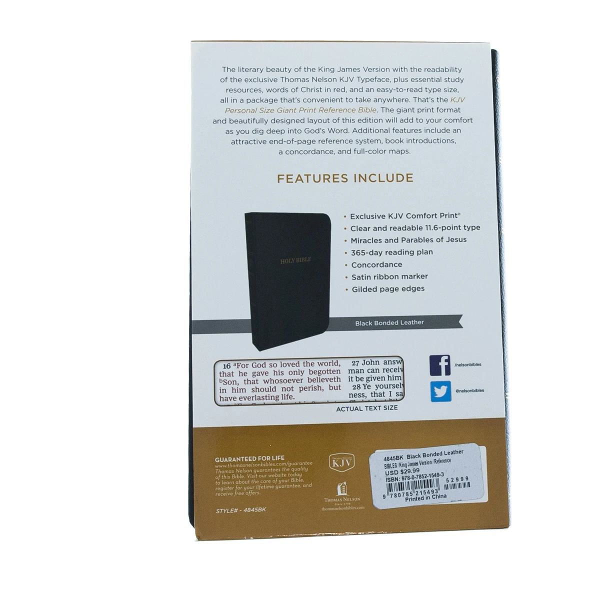 Thomas Nelson KJV, Reference Bible, Personal Size Giant Print, Black Bonded Leather - Image 5