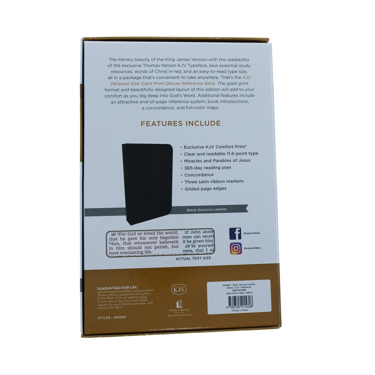 Thomas Nelson KJV, Deluxe Reference Bible, Personal Size Giant Print, Black - Image 5