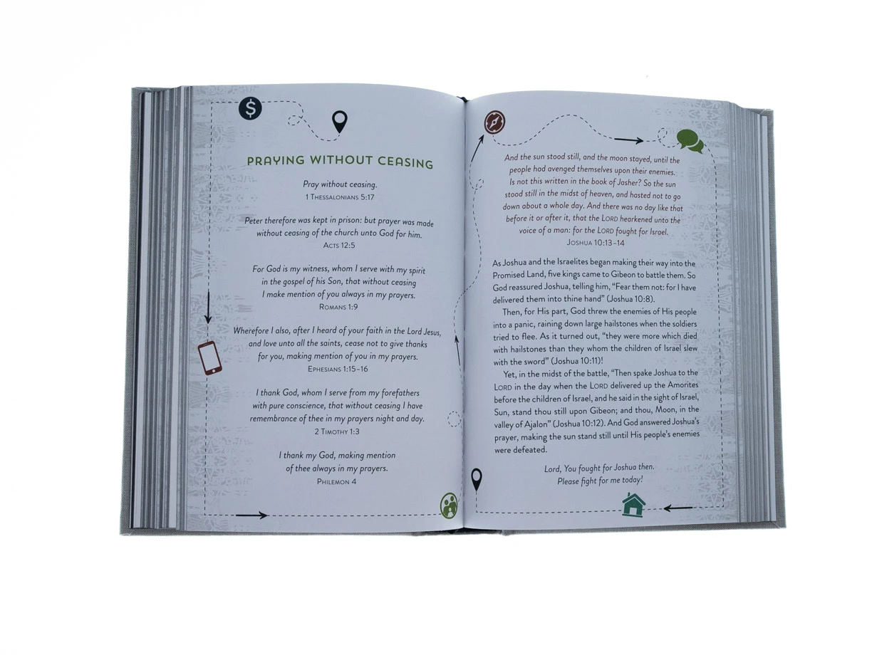 Barbour Publishing The KJV Prayer Map Bible -Gray Weave - Image 5