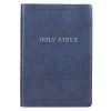 Christian Art Gifts KJV Blue Faux Leather Large Print Thinline Bible With Thumb Index