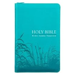 KJV Turquoise Faux Leather Deluxe Gift Bible W/ Thumb Index