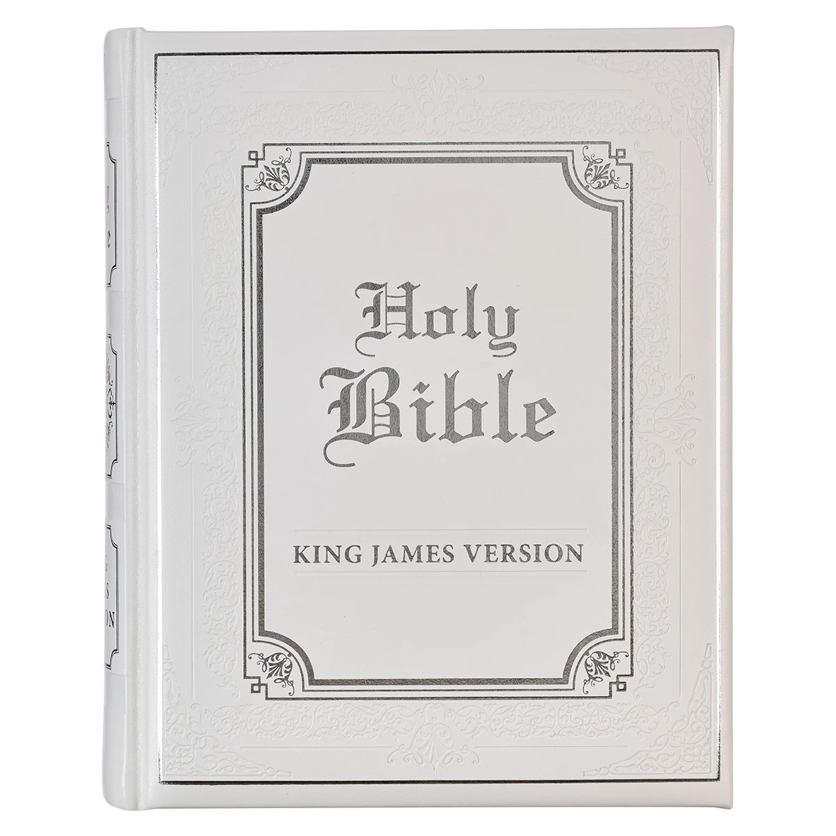 KJV White Faux Leather King James Version Family Bible