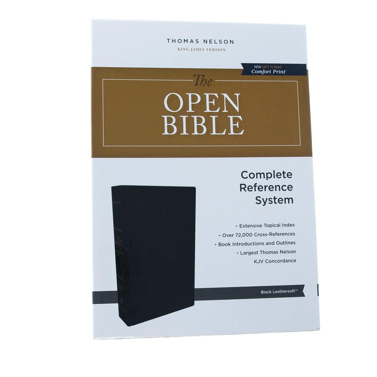 Thomas Nelson KJV, Open Bible, Leathersoft, Black, Red Letter Edition, Comfort Print - Image 2