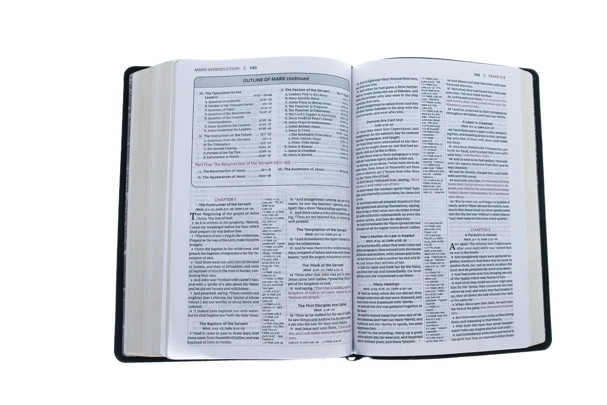 Thomas Nelson KJV, Open Bible, Leathersoft, Black, Red Letter Edition, Comfort Print - Image 6
