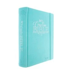 Christian Art Gifts KJV Journaling Bible Teal Faux Leather Hardcover My Creative Bible