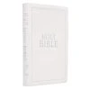 Christian Art Gifts KJV Bible White Faux Leather Large Print Thinline Thumb Index