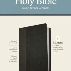 Tyndale House Publishing KJV Personal Size Giant Print Bible, LeatherLike, Black/Onyx