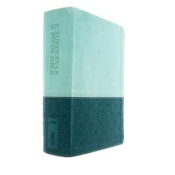 NIV Zondervan Study Bible, Personal Size Leathersoft, Light Blue/Turquoise