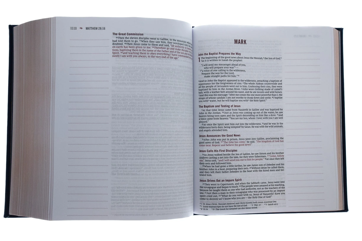 Zondervan NIV, Our Family Story Bible, Leathersoft Over Board, Navy, - Image 5