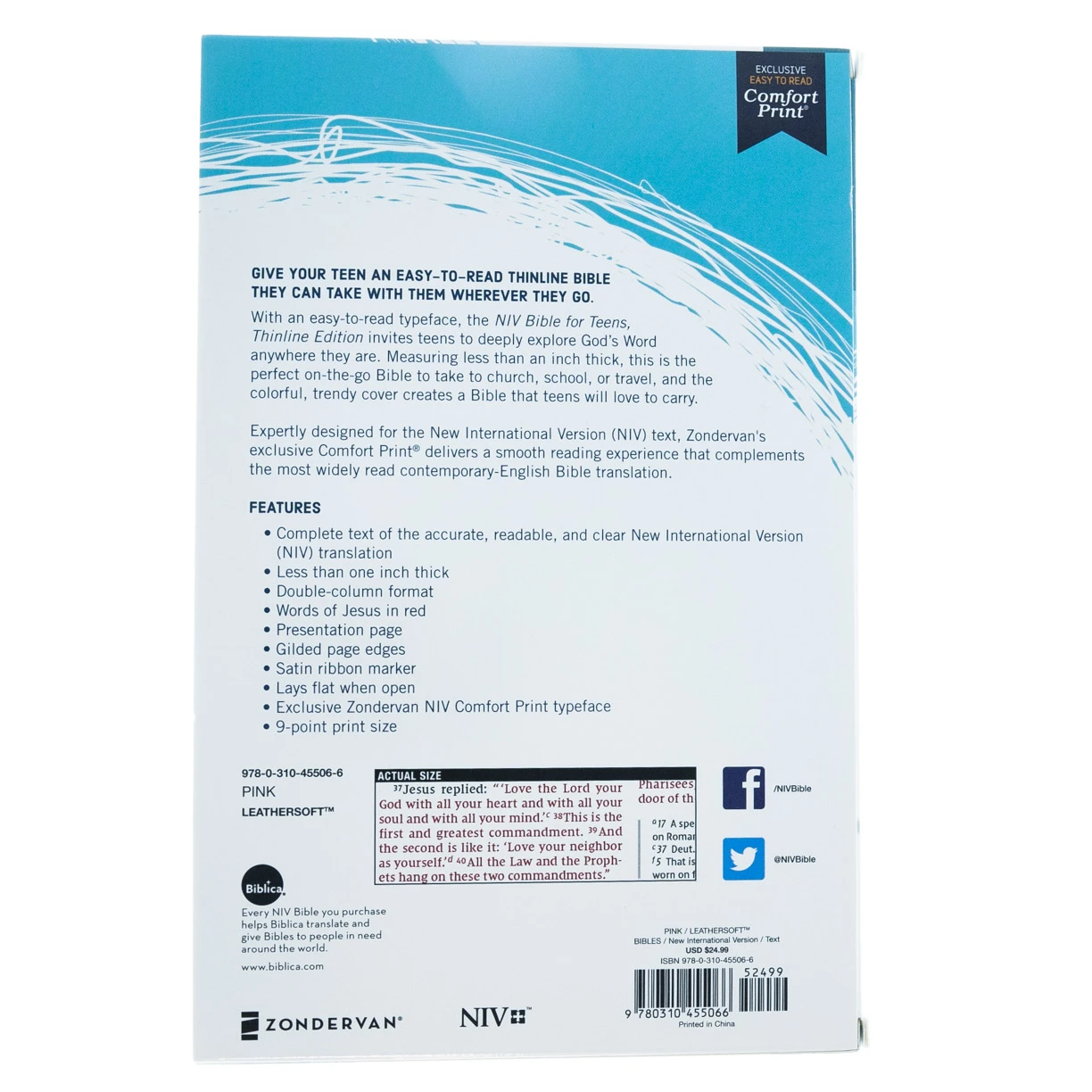 Zondervan NIV, Bible For Teens, Thinline Edition, Leathersoft, Pink - Image 6