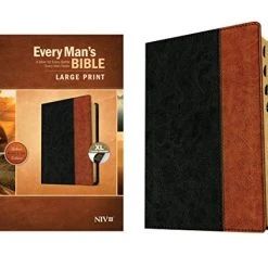 Tyndale House Publishing NIV, Every Man’s Bible Large Print Genuine Leather, Black