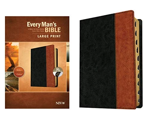 Tyndale House Publishing NIV, Every Man’s Bible Large Print Genuine Leather, Black