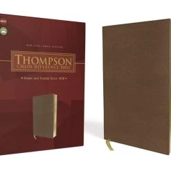 Zondervan NKJV, Thompson Chain-Reference Bible, Leathersoft, Brown, Red Letter