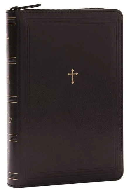 Thomas Nelson NKJV Compact Paragraph-Style Bible Black Leathersoft With Zipper
