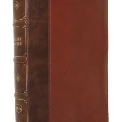 Thomas Nelson NKJV Large Print Thinline Reference Bible, Blue Letter, Leathersoft, Brown