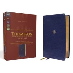 Zondervan NKJV Thompson Chain-Reference Bible, Handy Size, Leathersoft, Navy
