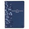 Christian Art Gifts NLT Navy Blue Faux Leather Spiritual Growth Bible