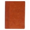 Christian Art Gifts NLT Saddle Tan Faux Leather Spiritual Growth Bible