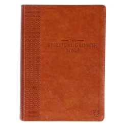 Christian Art Gifts NLT Saddle Tan Faux Leather Spiritual Growth Bible