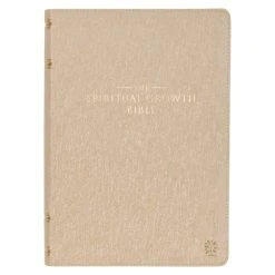 Christian Art Gifts NLT Pearlescent Taupe Faux Leather Spiritual Growth Bible