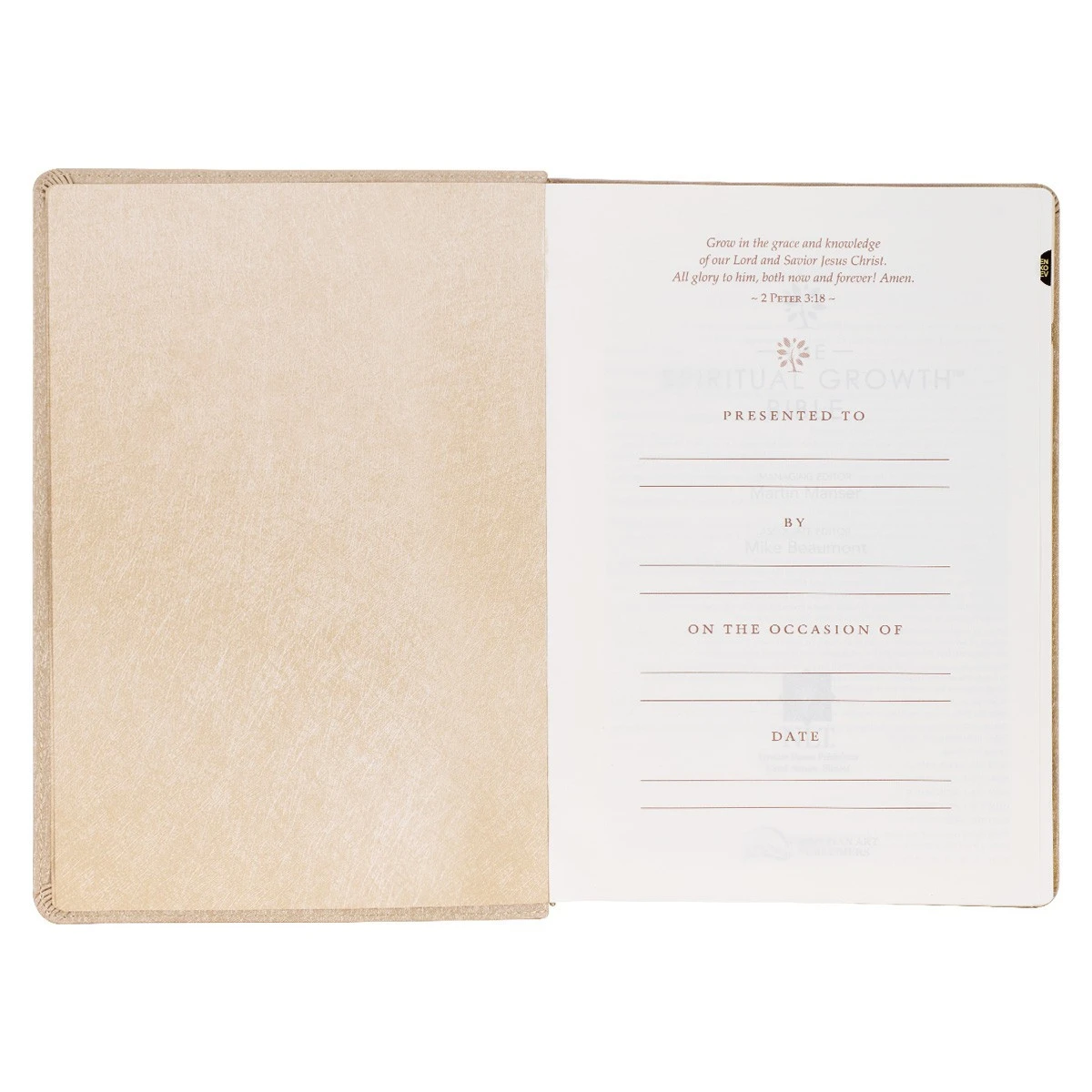 Christian Art Gifts NLT Pearlescent Taupe Faux Leather Spiritual Growth Bible - Image 4