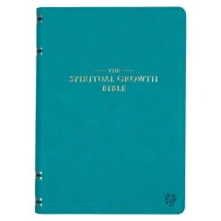Christian Art Gifts NLT Teal Faux Leather Spiritual Growth Bible