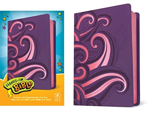Tyndale House Publishing NLT Hands-On Bible Leatherlike, Purple/Pink Swirls
