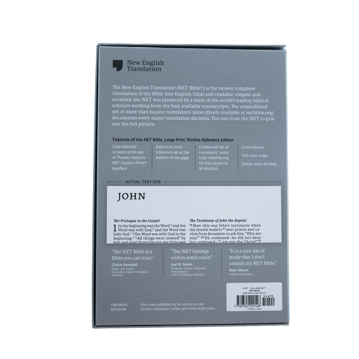 Thomas Nelson NET Bible, Thinline Reference, Large Print, Leathersoft, Teal - Image 5