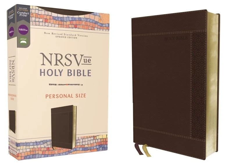 Zondervan NRSVUE Holy Bible, Personal Size, Leathersoft, Brown, Comfort Print
