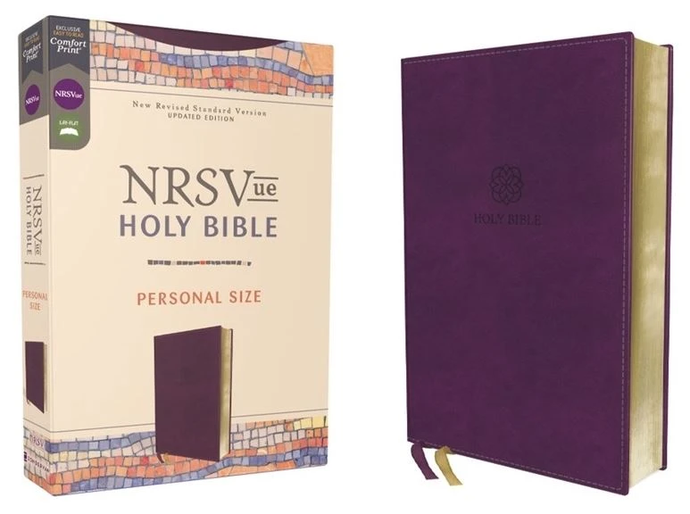 Zondervan NRSVUE Holy Bible, Personal Size, Leathersoft, Purple, Comfort Print