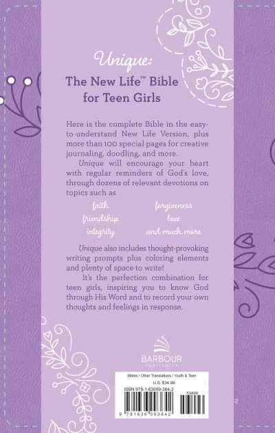 Barbour Publishing NLV Unique Bible For Teen Girls - Image 2